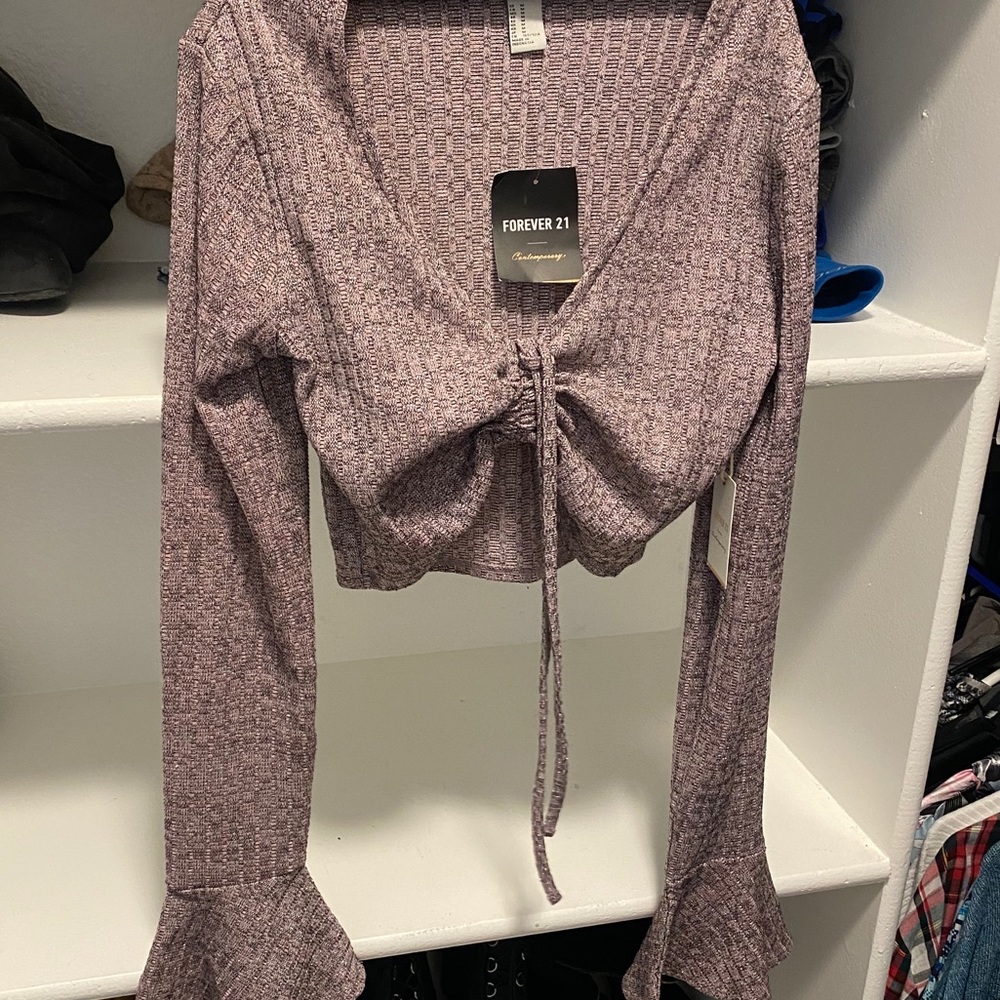 Lilac scrunch Crop top- forever 21